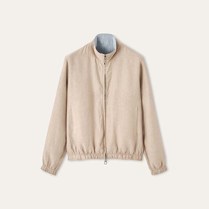 loro piana bomber reversible linen flight jacket